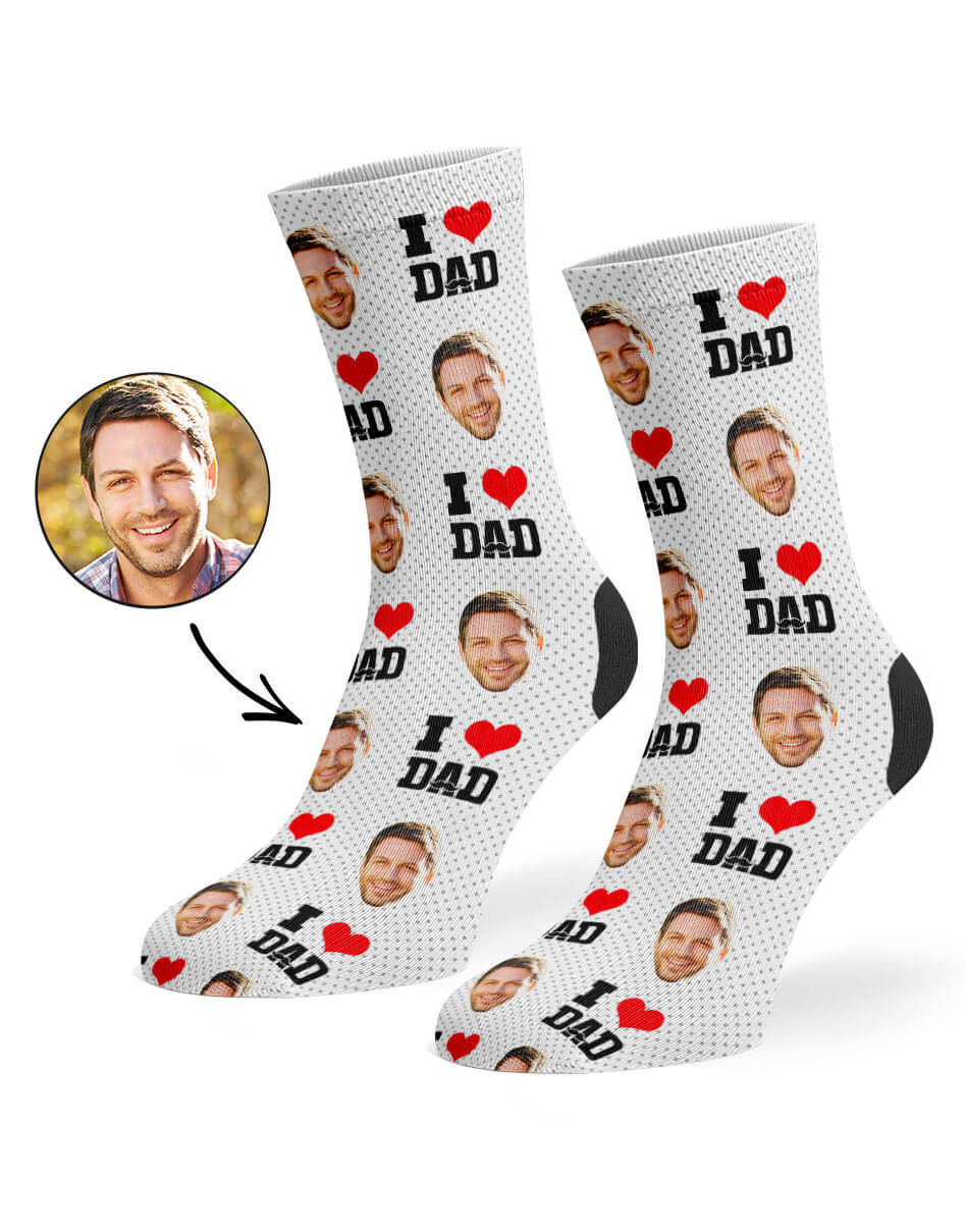 I Love Dad White Socks