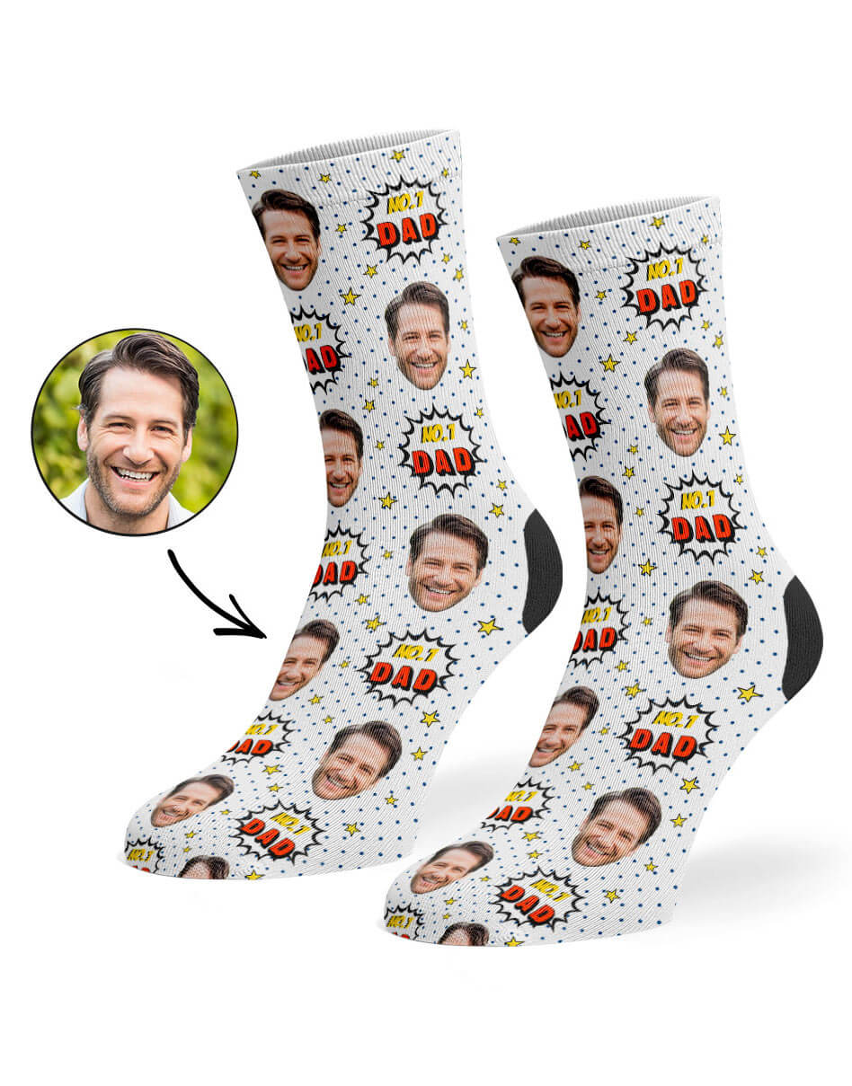 White Number 1 Dad Socks
