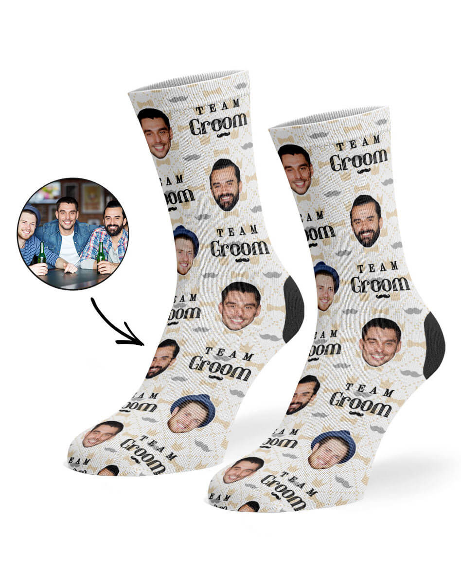 Team Groom Socks Custom Photo Printed
