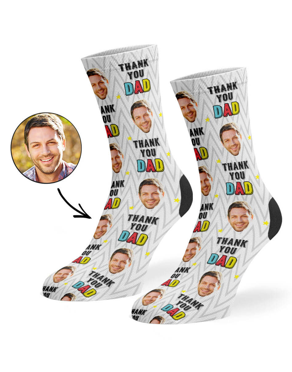 Thank You Dad Socks With His Photo On