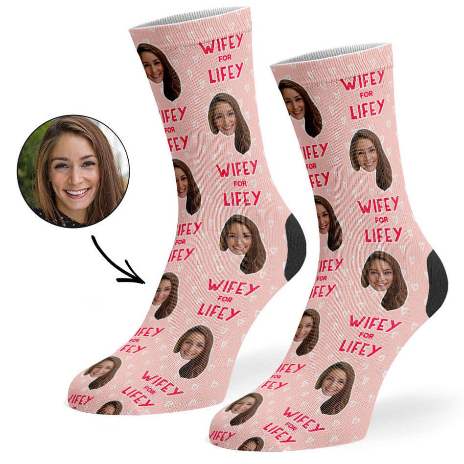Wifey For Lifey Socks With Faces On