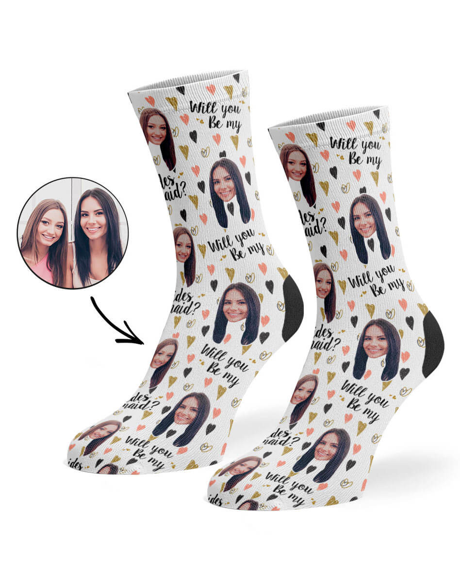 Will You Be My Bridesmaid? Socks With Photos
