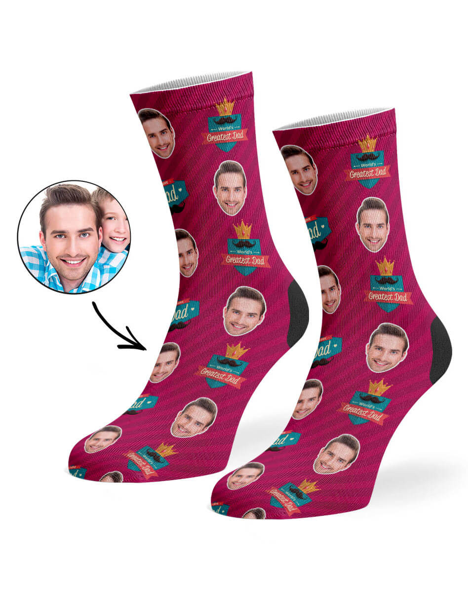 Greatest Dad Socks With His Photo On