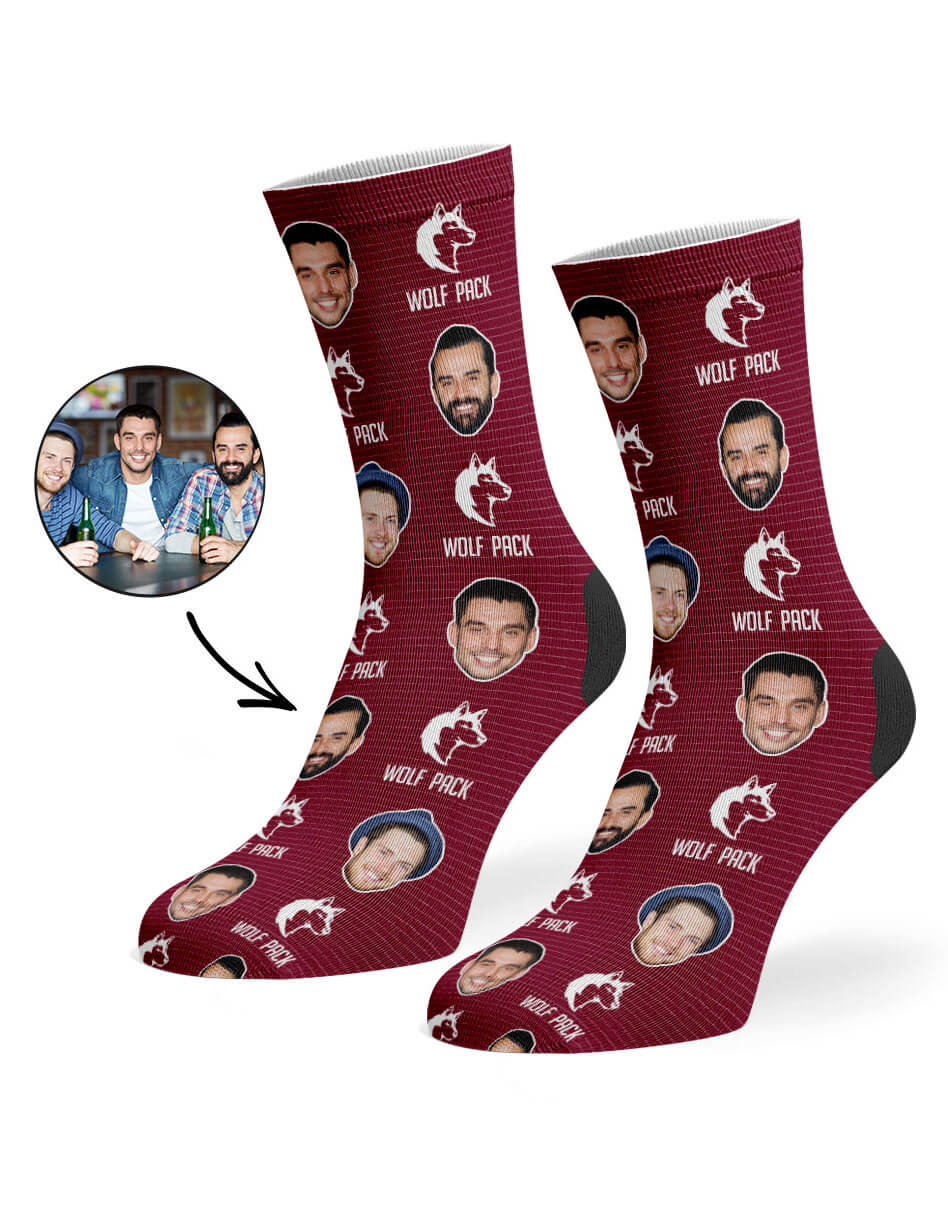 Custom Printed Wolf Pack Socks