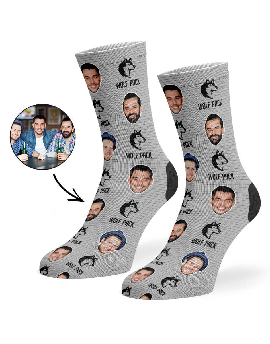 Your Face On Wolf Pack Socks