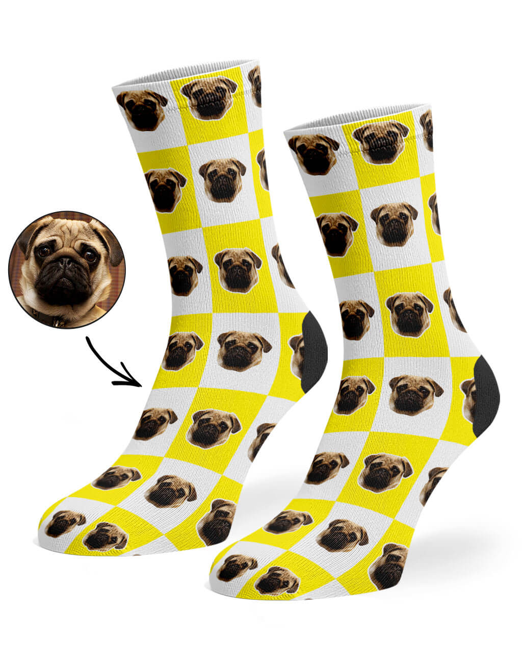 Custom Chequered Dog Socks