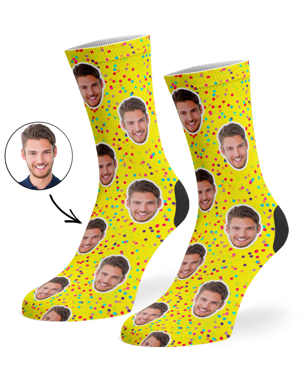 Colourful Spots Socks With Face On