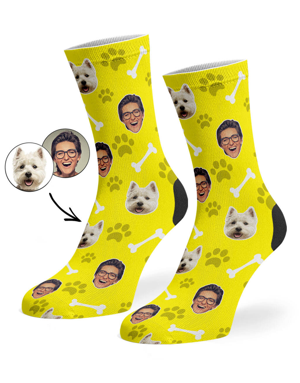 Yellow Dog & Owner Socks