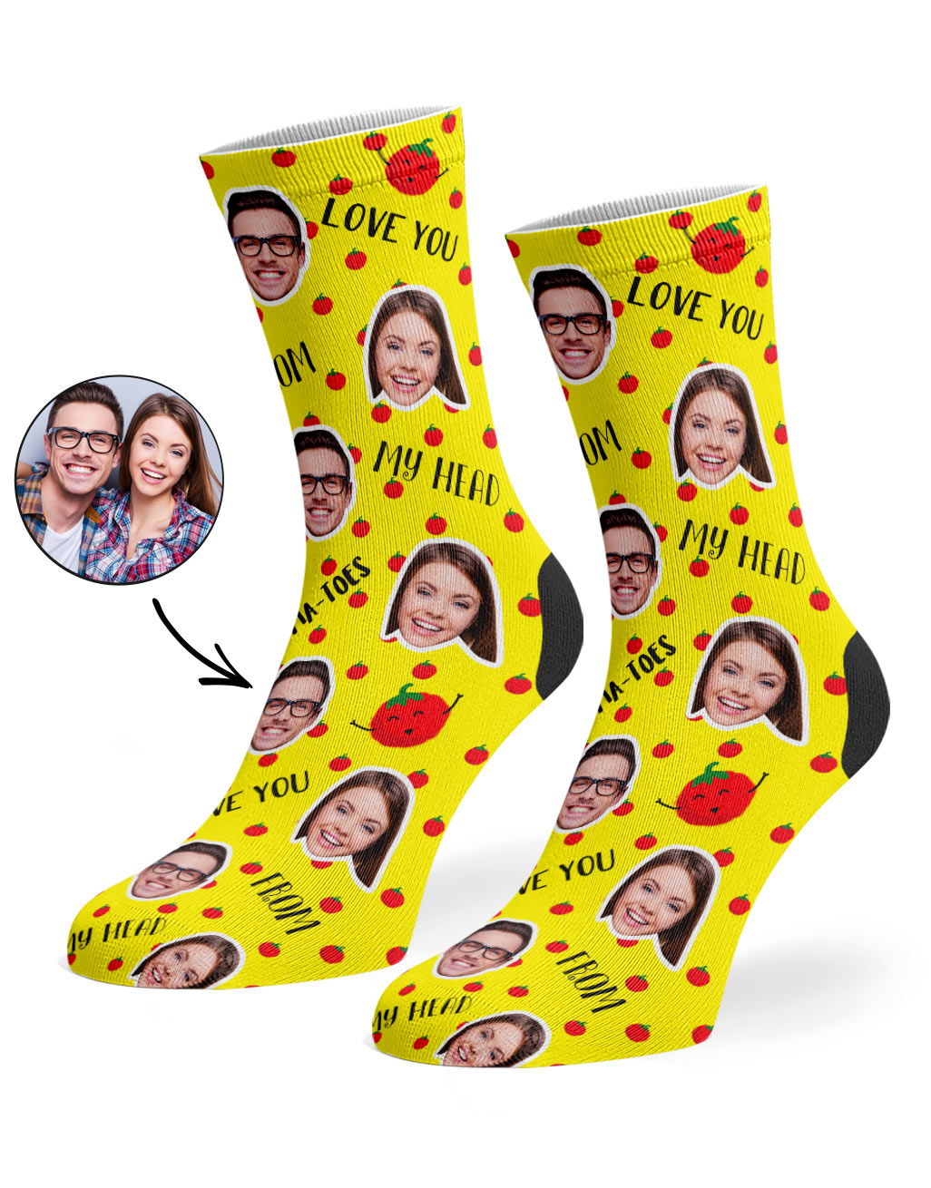 Yellow Head To-Ma-Toes Socks