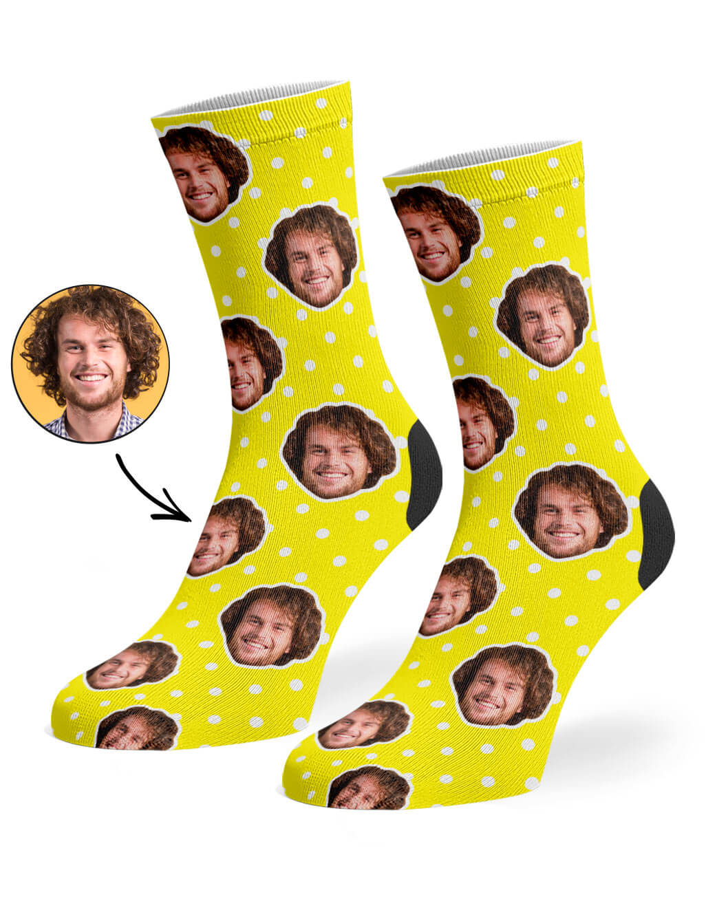 Personalised Face Socks Spotty