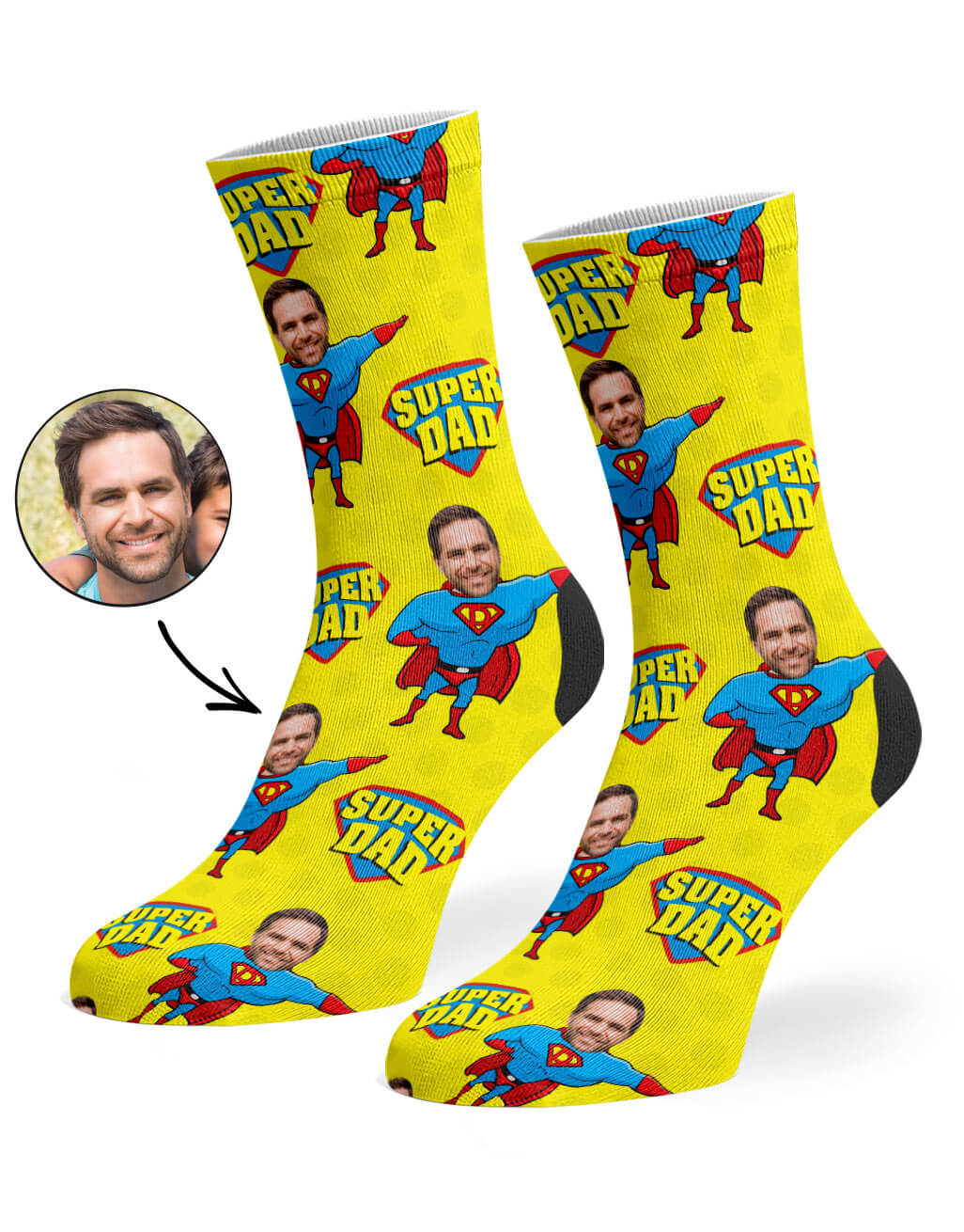 Yellow Super Hero Dad Socks