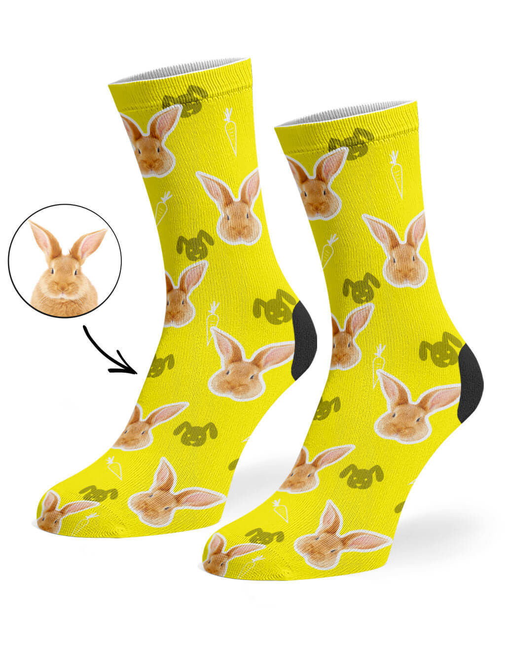 My Rabbits Face on Socks
