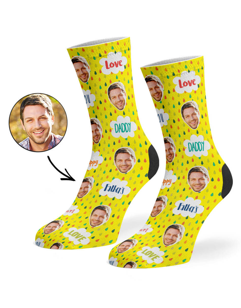 Yellow Love You Daddy Socks