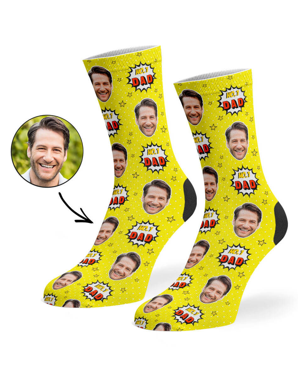 Yellow Number 1 Dad Socks