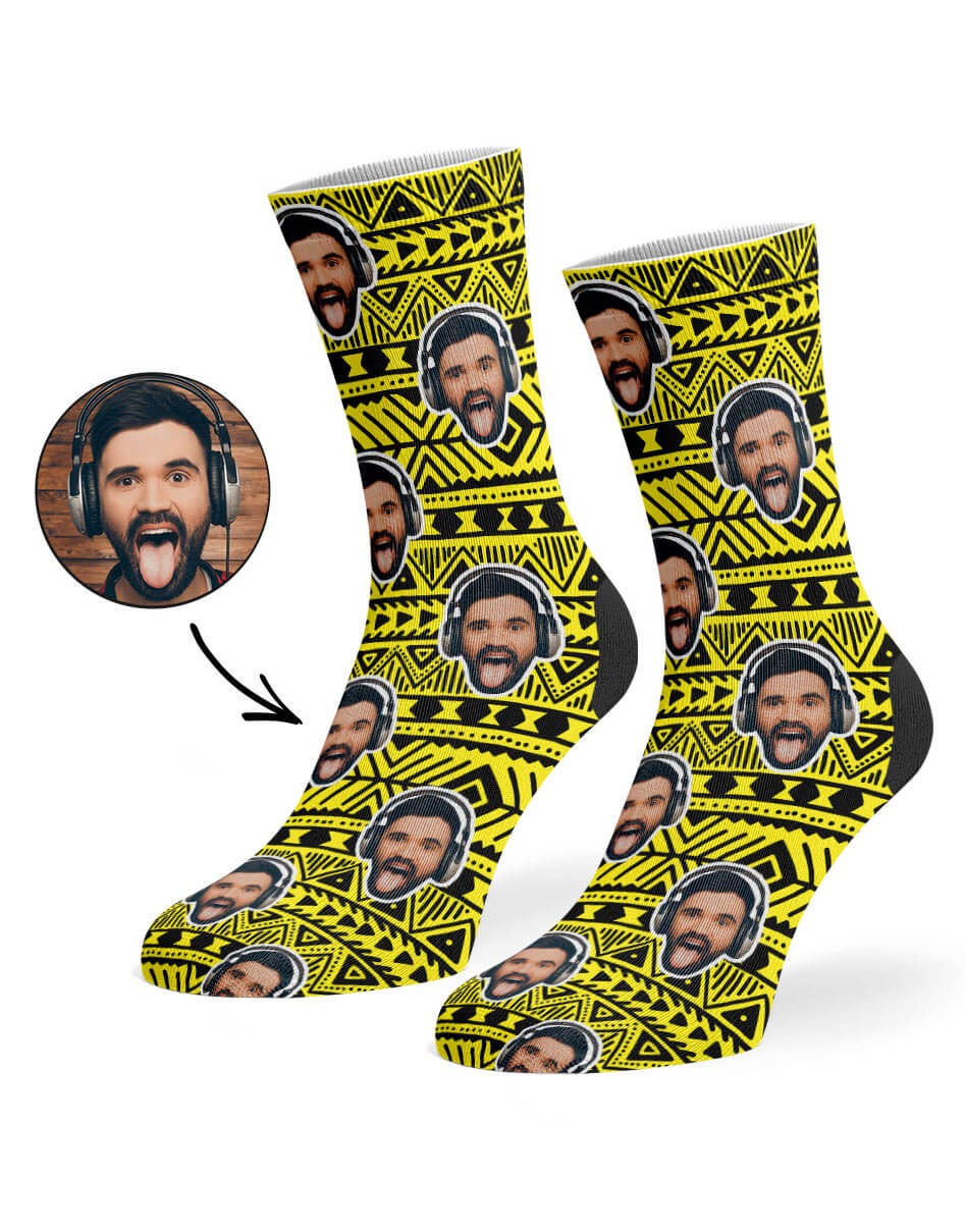 Your Face On Tribal Aztec Socks