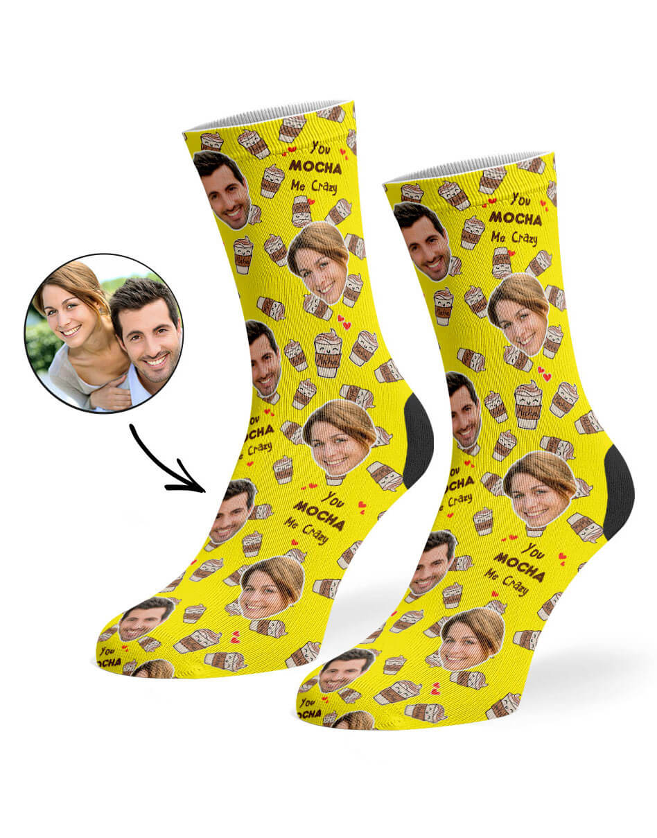 You Mocha Me Crazy Socks Gift