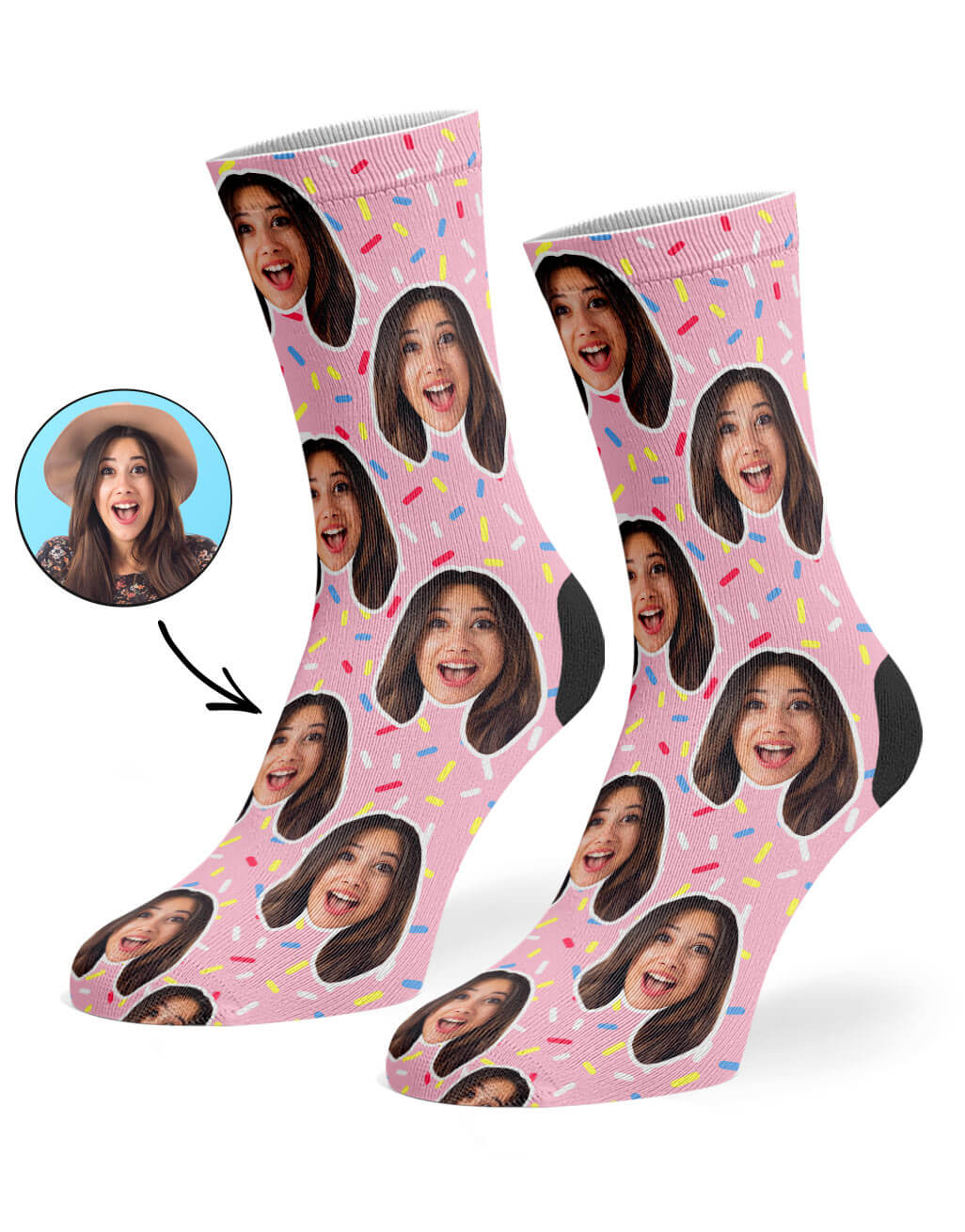 Custom Donut Sprinkles Socks