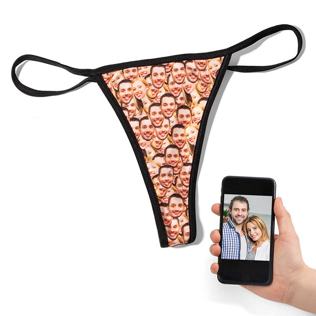 Couples Face Mash Photo Thong