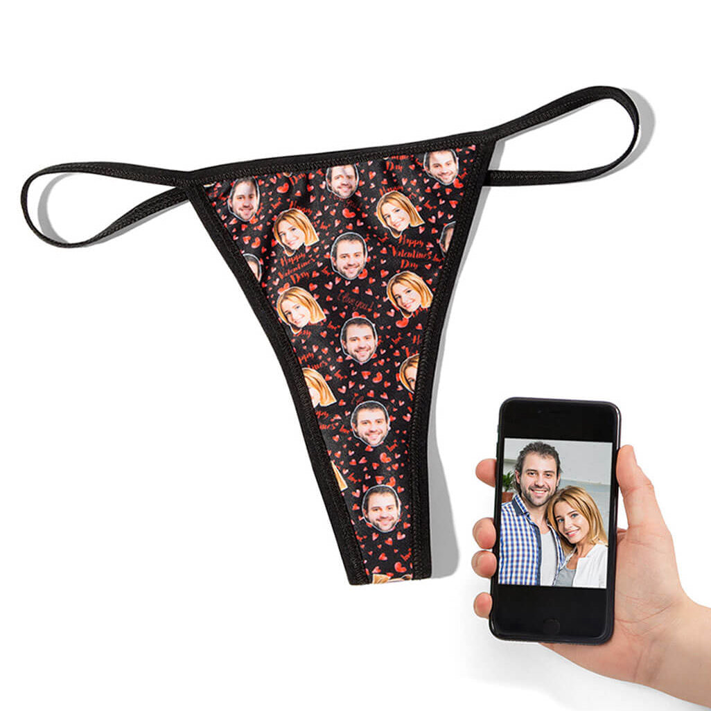 Valentines Face Photo Thong