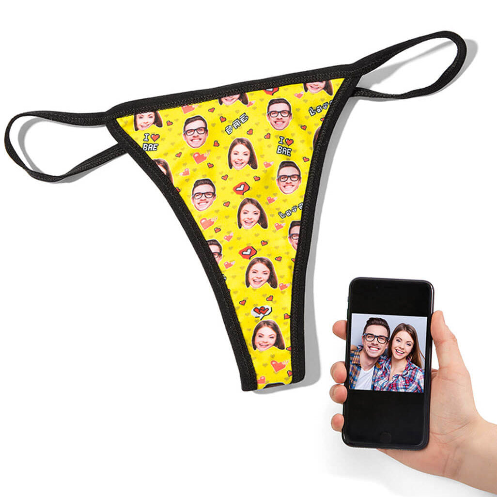 I Love Bae Face Thong
