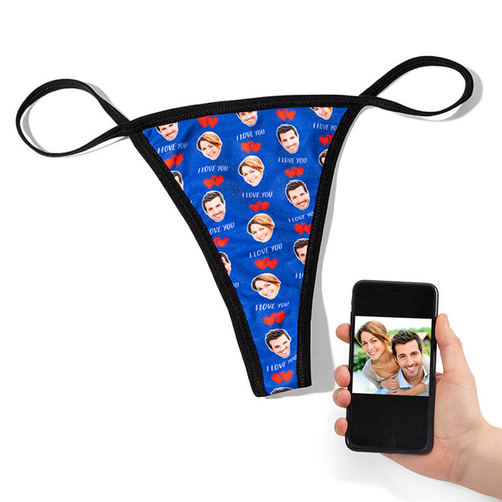 I Love You Face Thong