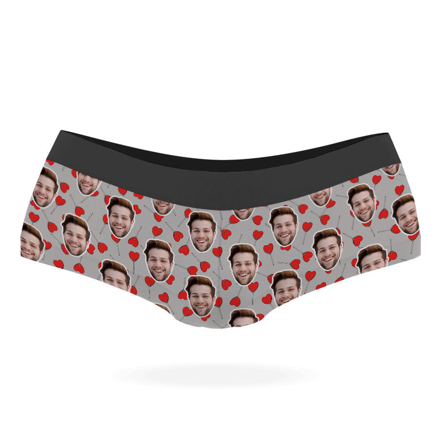 Your Face On Heart Lollipops Knickers