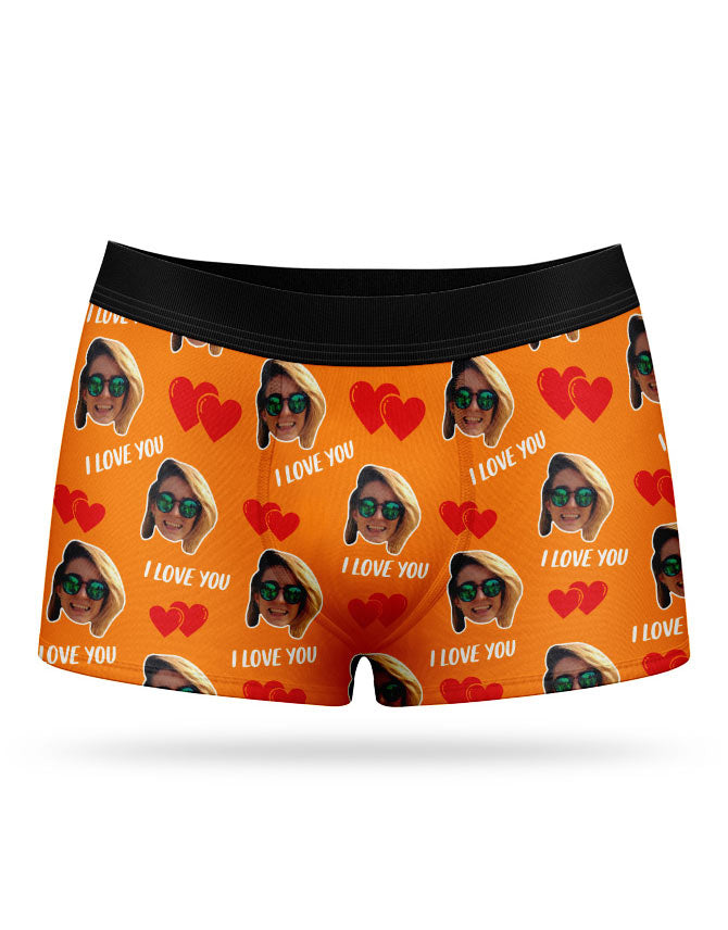 Orange I Love You Valentines Boxers