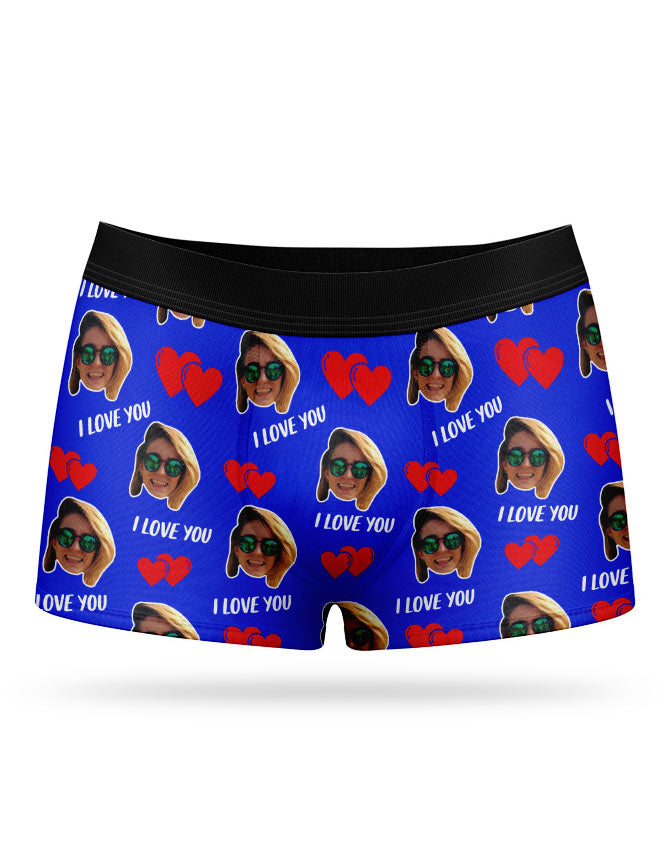Royal Blue I Love You Valentines Boxers