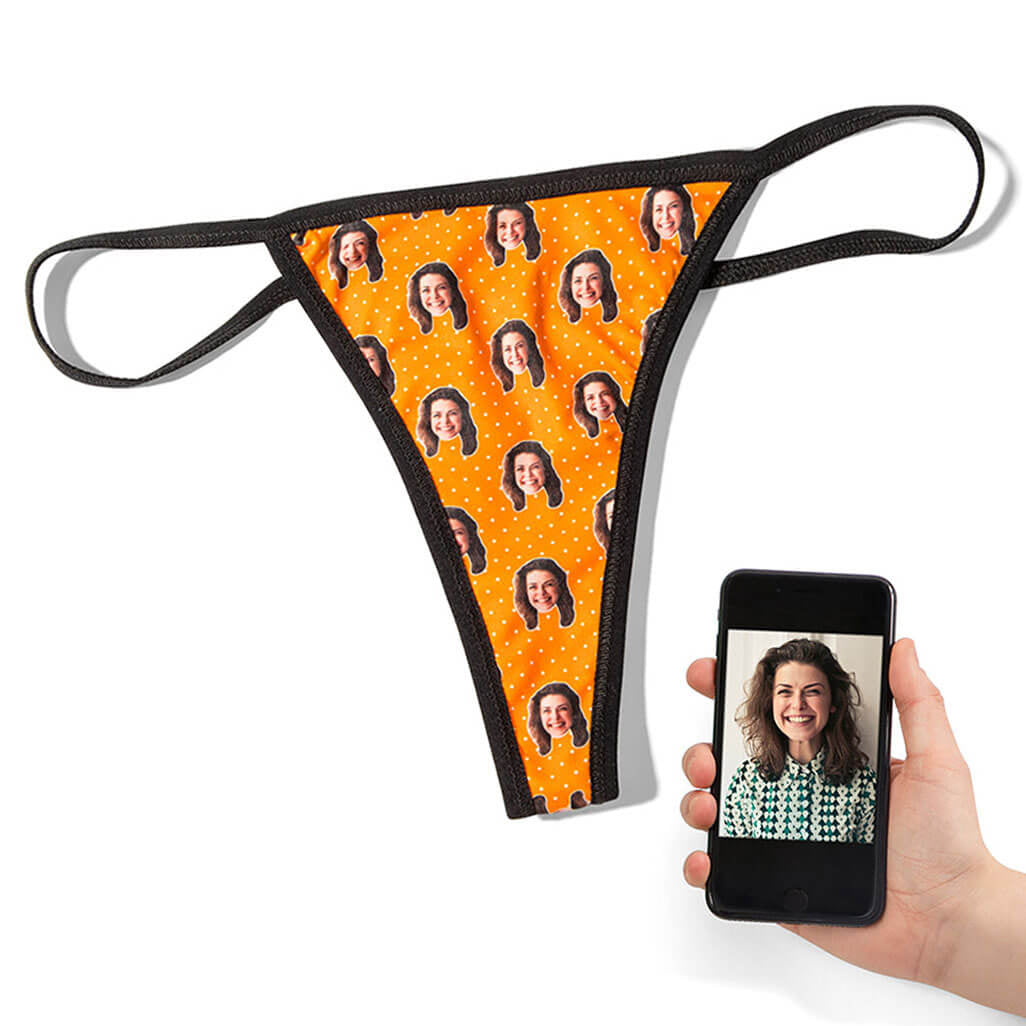 Personalised Polka Face Thong