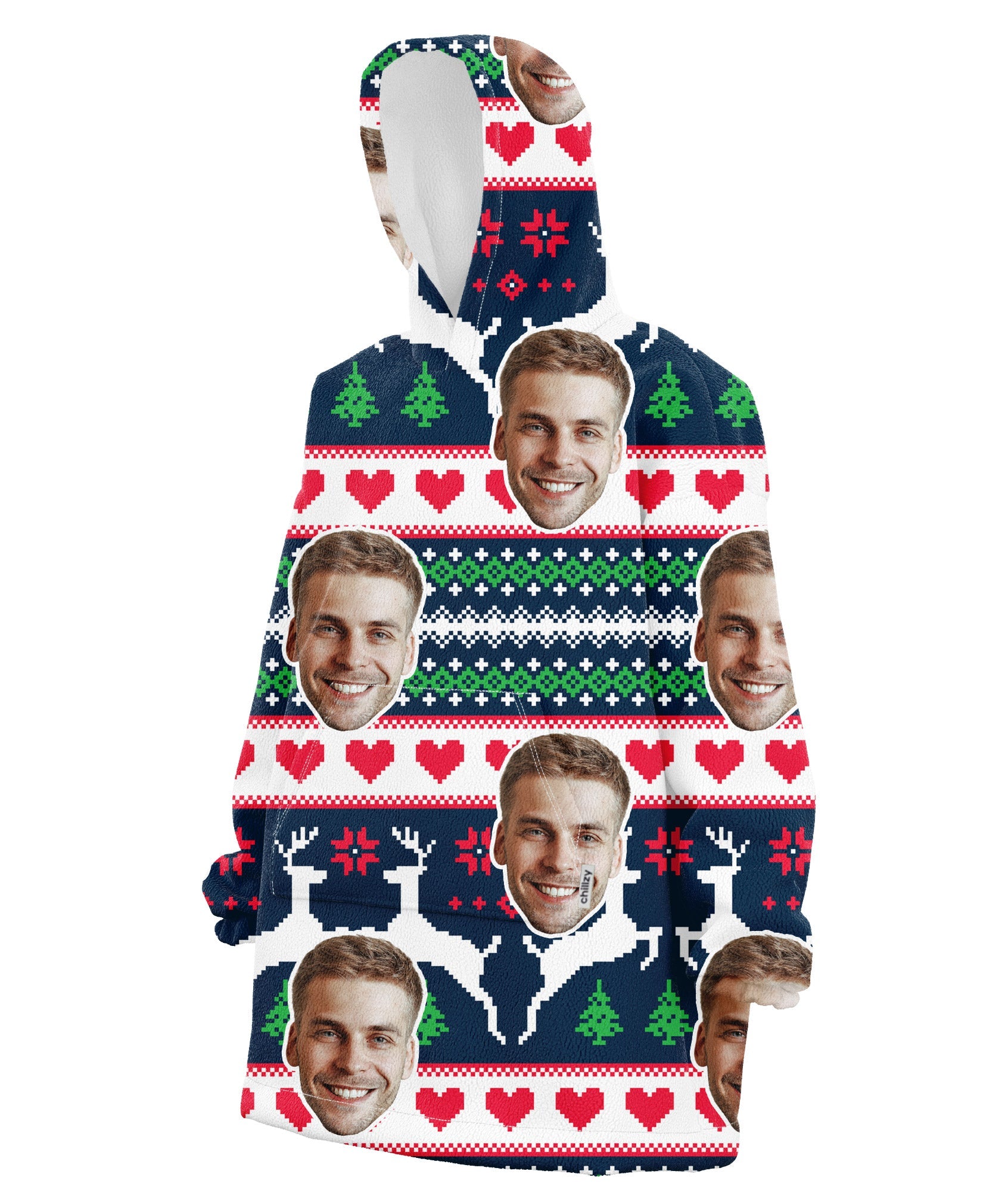 Xmas Face Hoodie Blanket