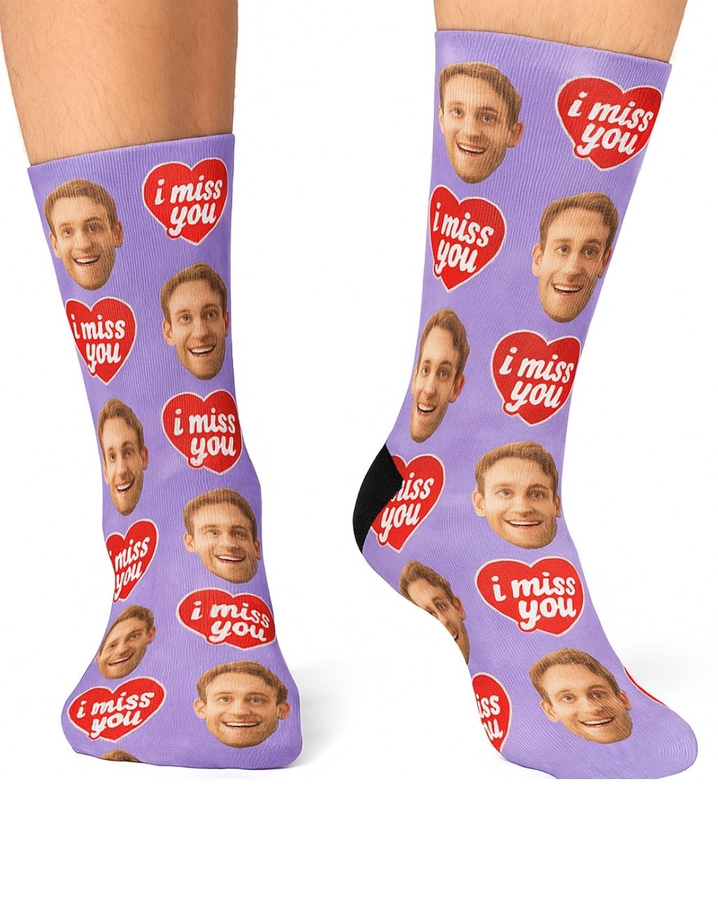 I Miss You fun personalised Socks