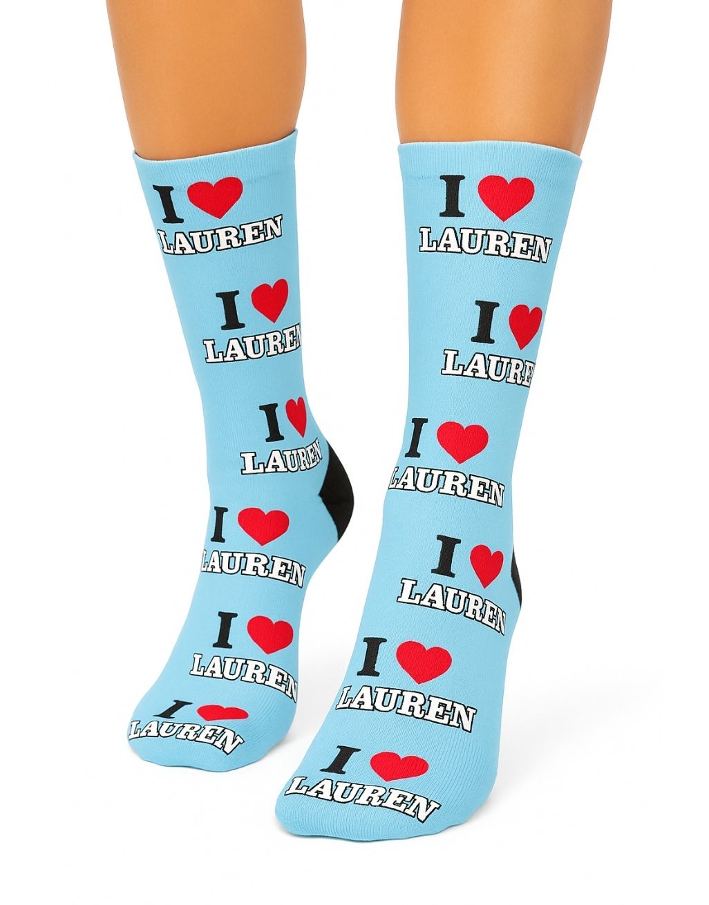 I Heart Name Personalised Socks