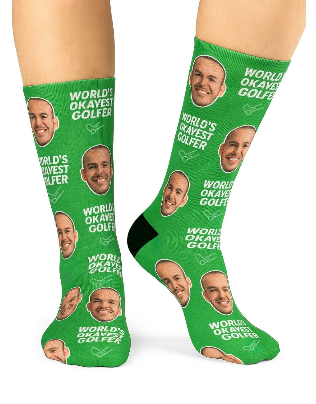 world's okayest personalised golfer socks