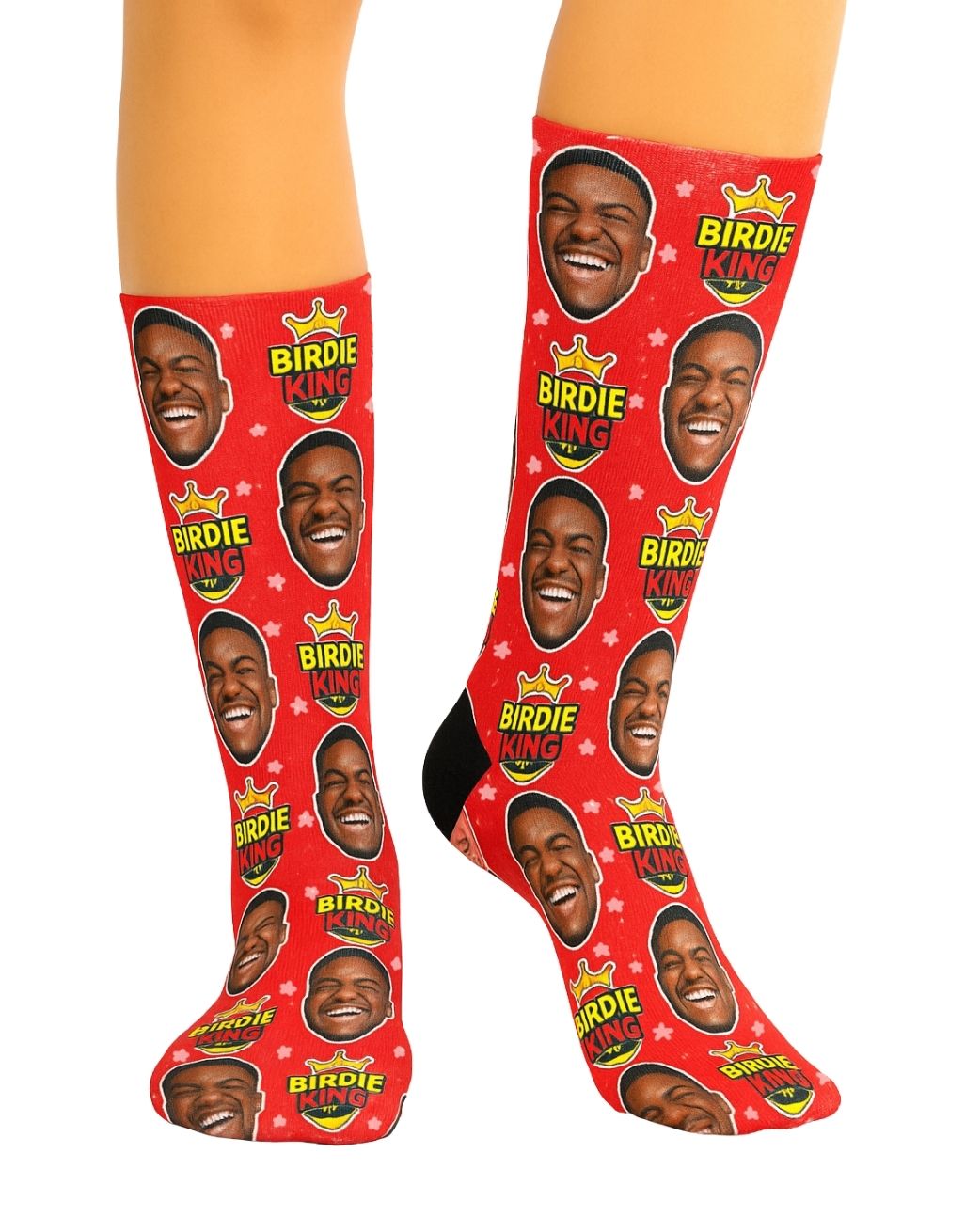 Birdie King personalised golf Socks featuring your face