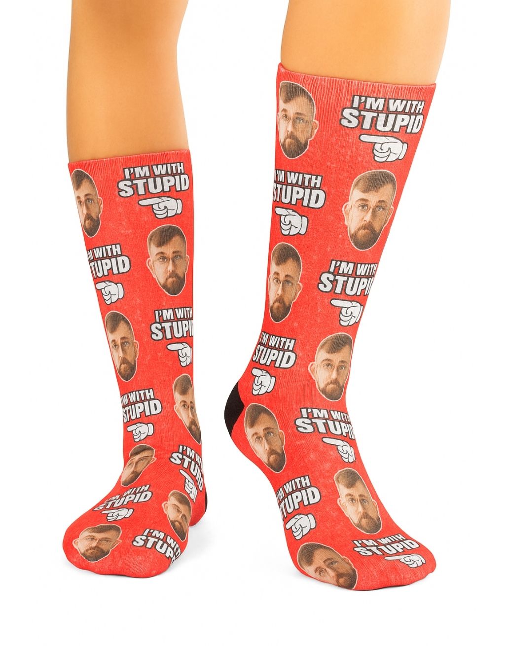 I'm With Stupid funny socks