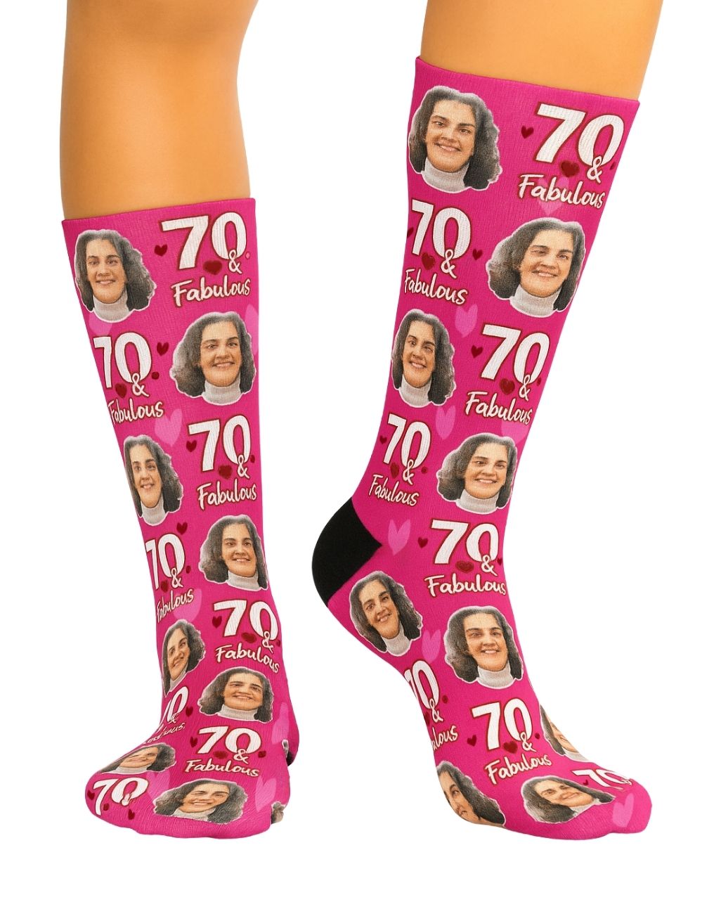 70 & Fabulous personalised birthday Socks