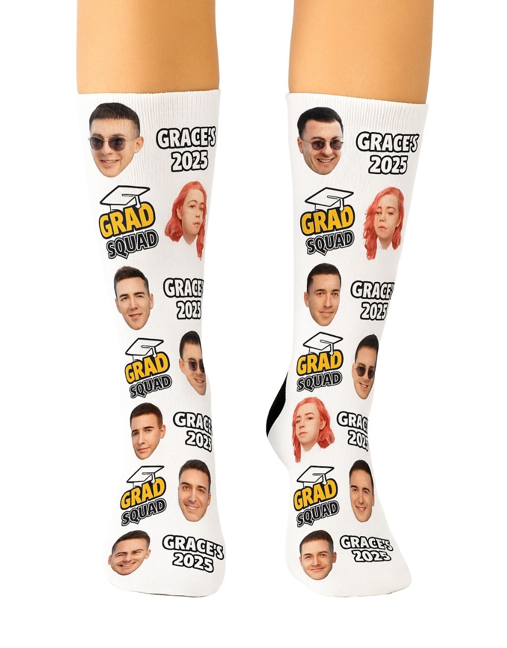 Personalised Grad Squad Socks With Your Name & Faces