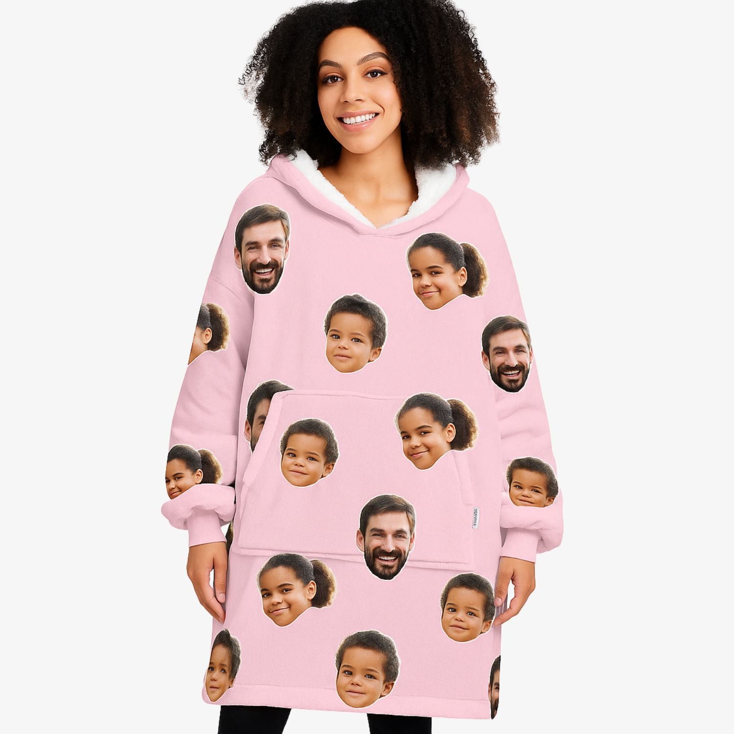 Family Face Hoodie Blanket custom