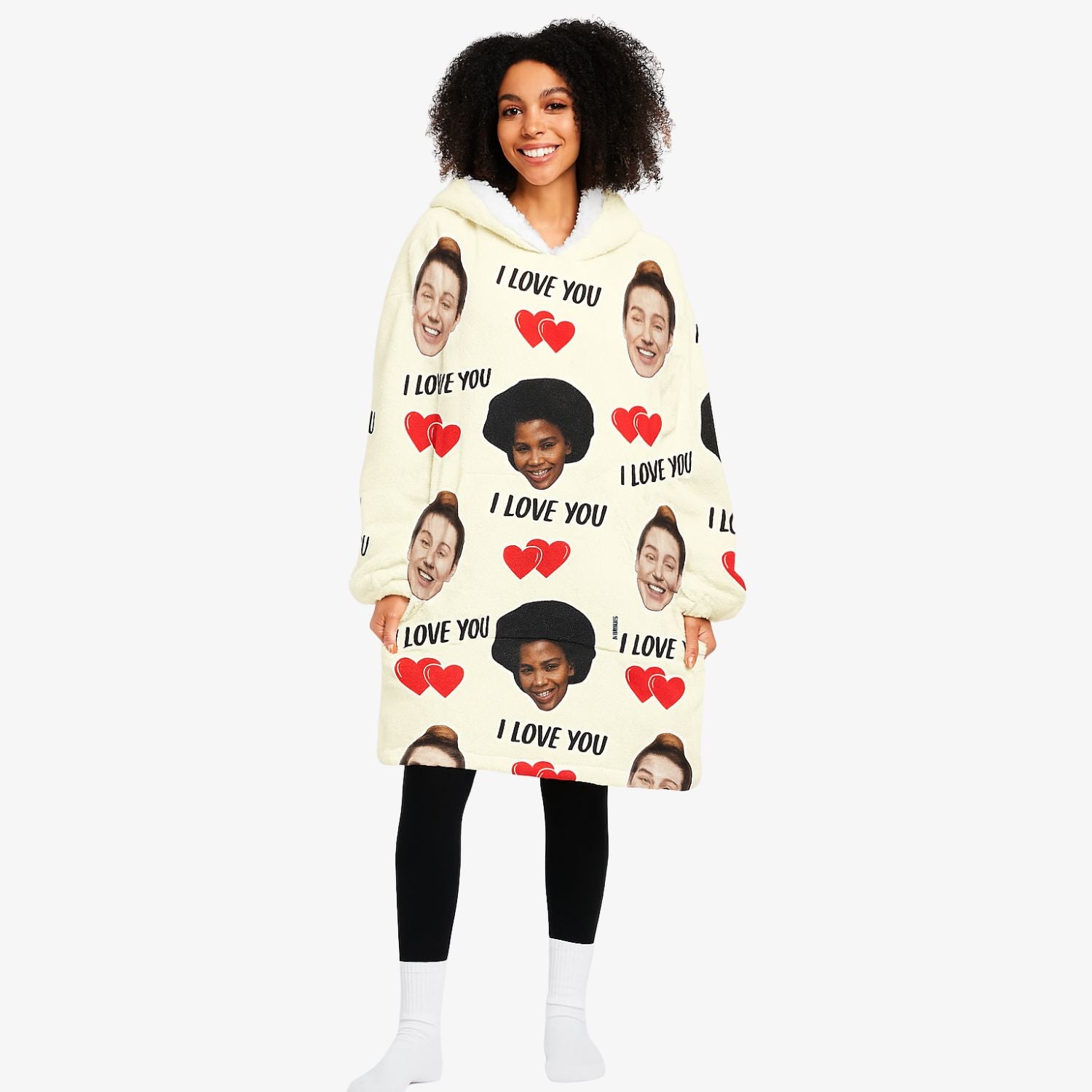 I Love You Custom Hooded Blanket