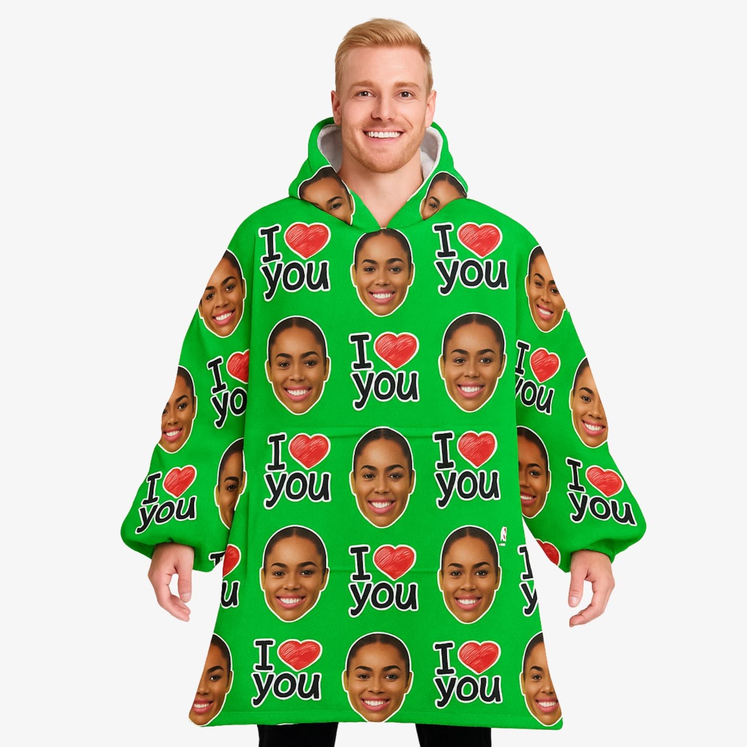 i heart you custom hooded blanket