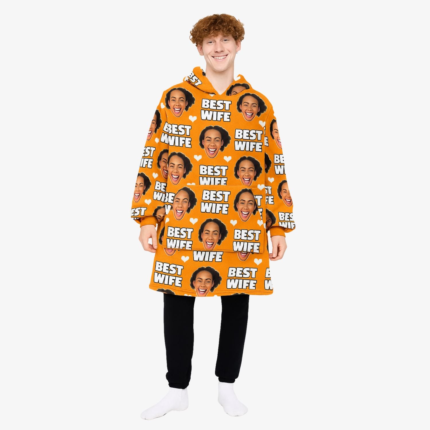 Best Wife Face Hoodie Blanket
