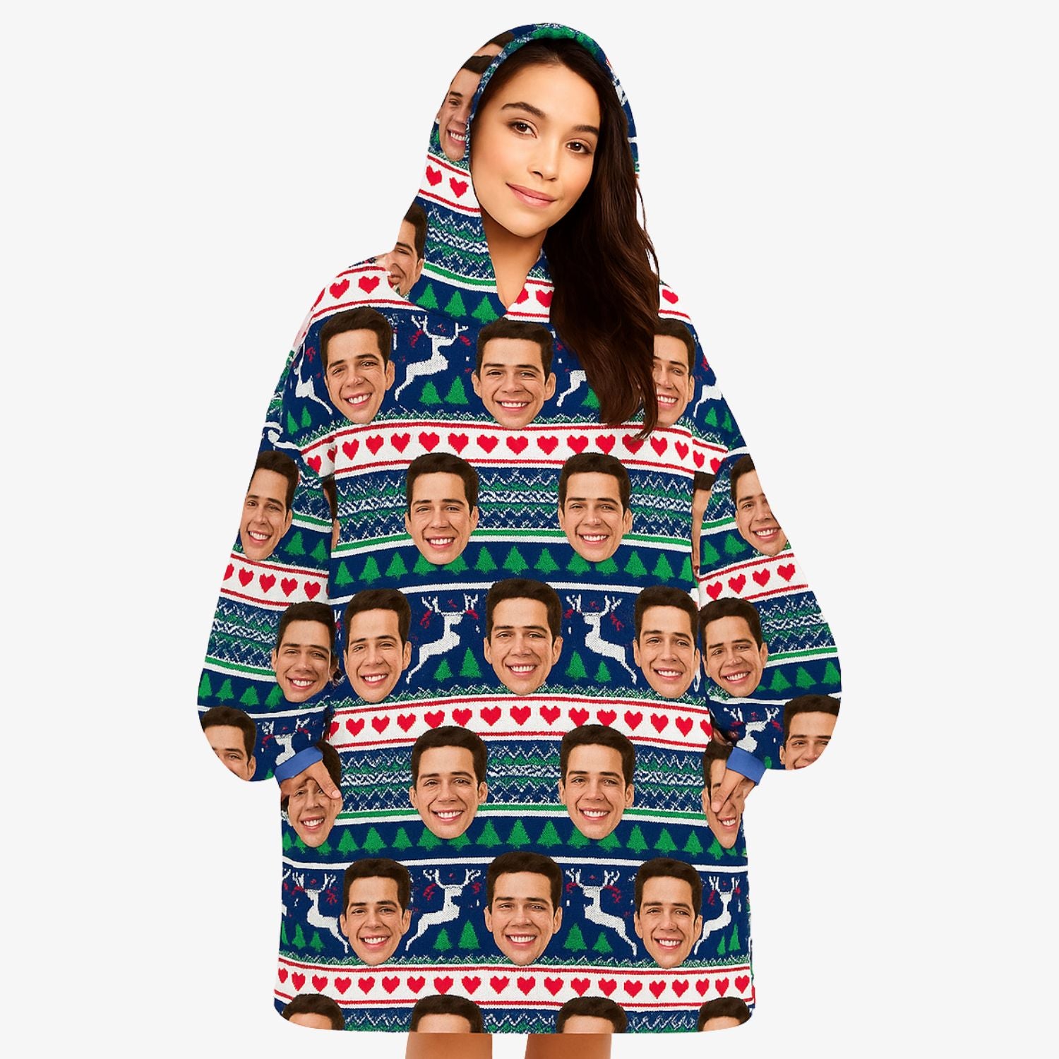 Xmas Face Hoodie Blanket