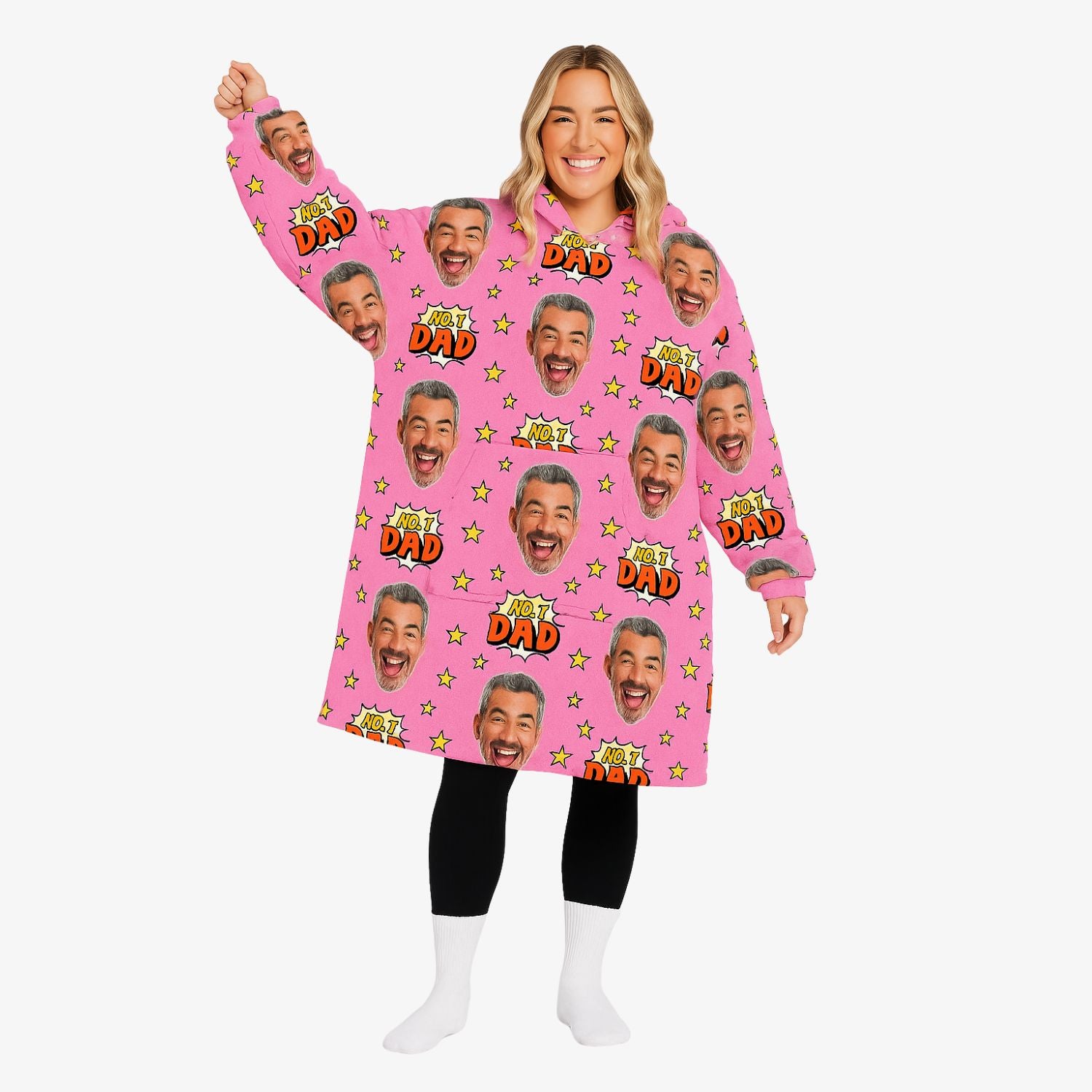 Number 1 Dad Hoodie Blanket