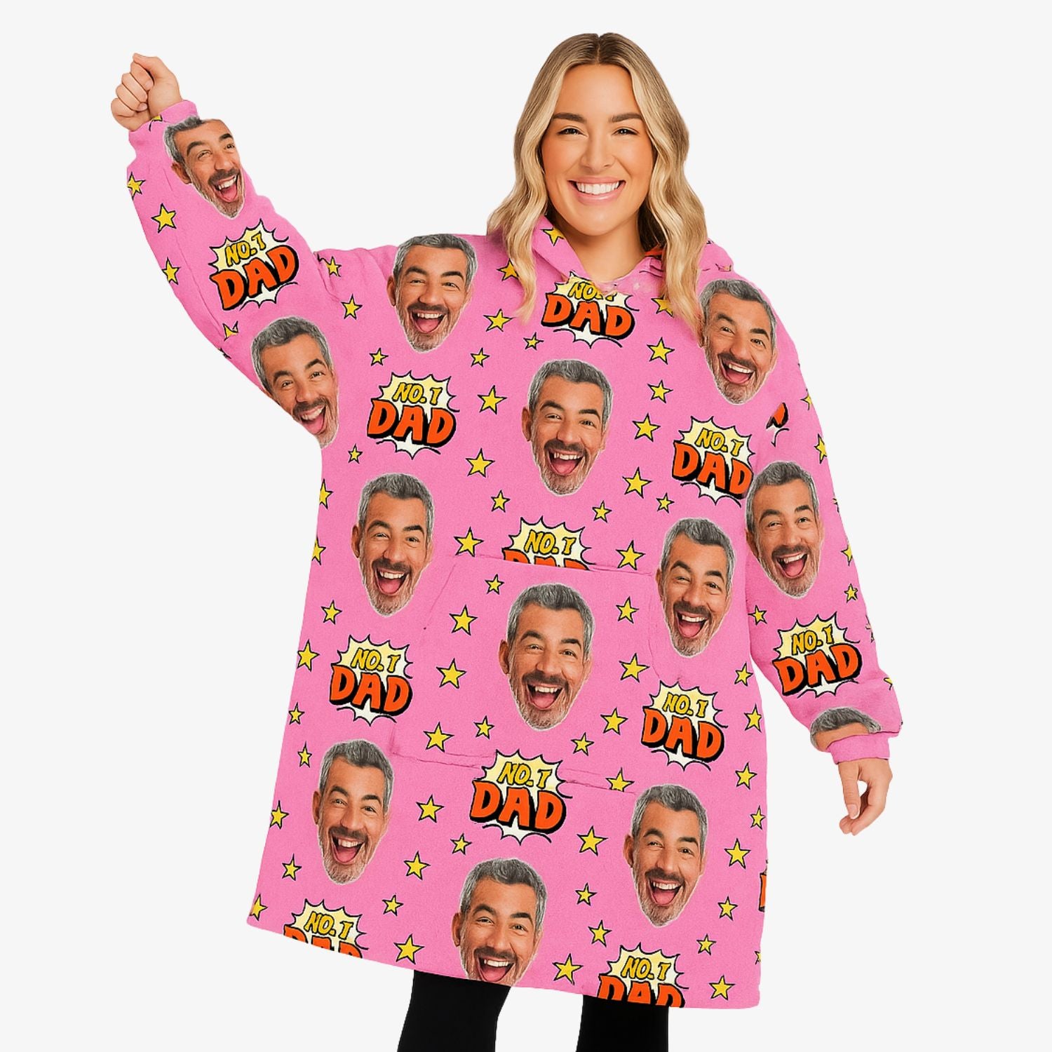 Number 1 Dad Hoodie Blanket