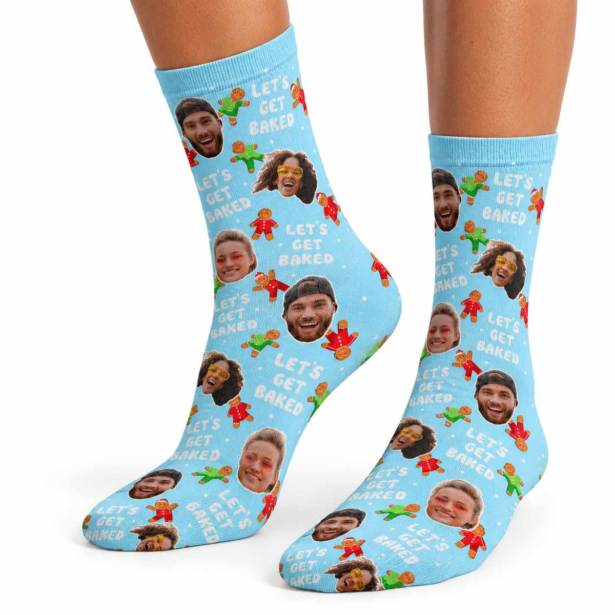 Let's Get Baked Gingerbread Christmas Socks