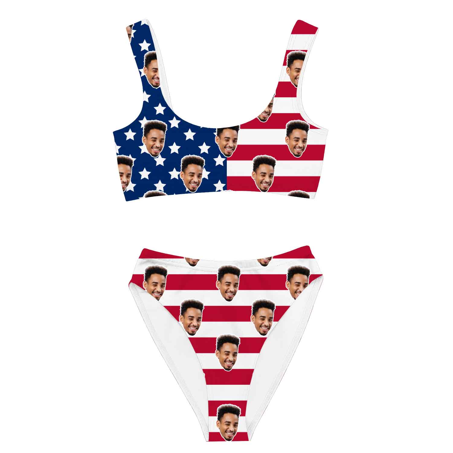 Women's USA Flag Bikini Set – Push Up Padded, Striped, Sexy Swimwear