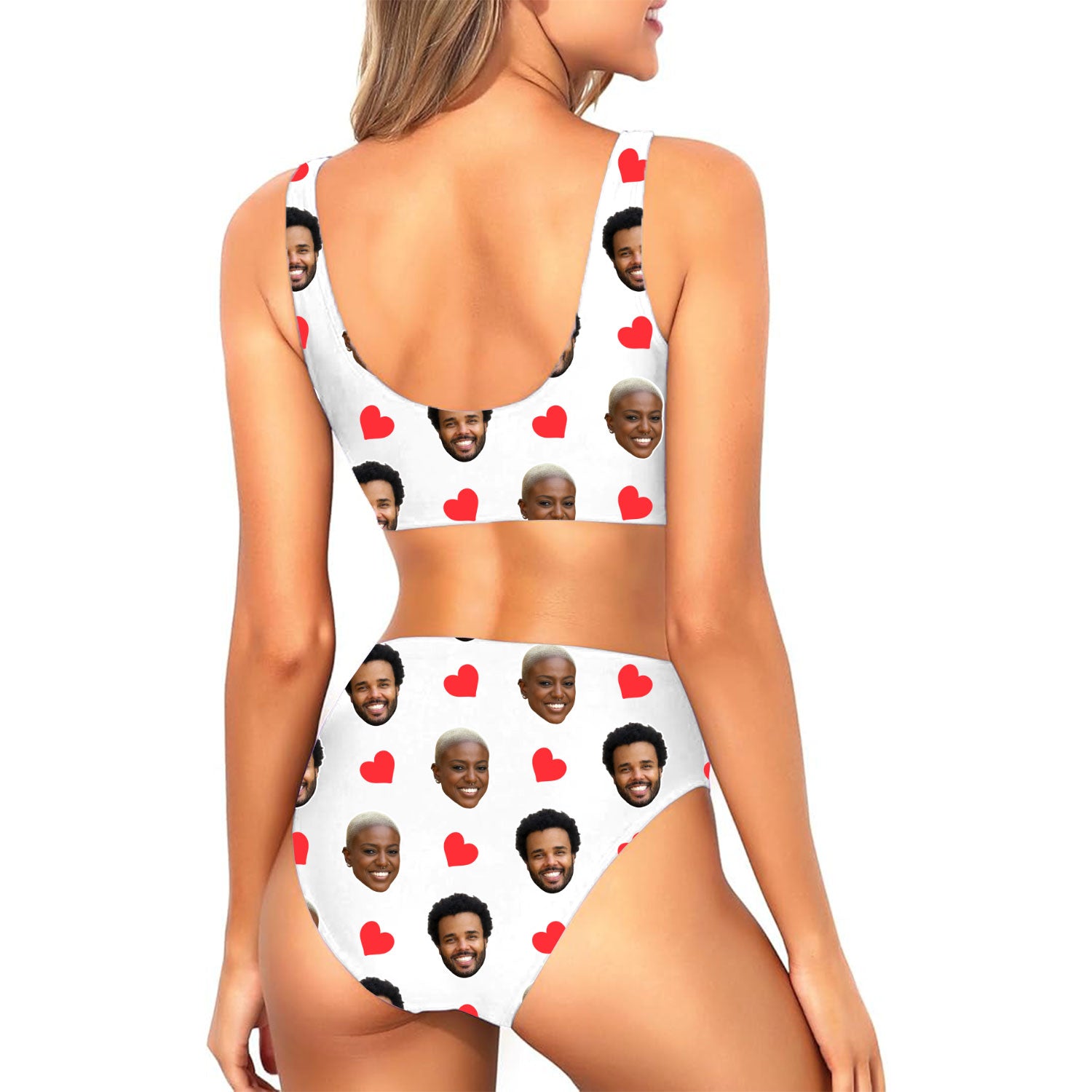 Red Hearts Custom Made Bikini Set
