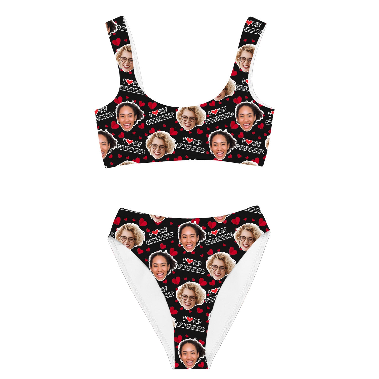 I Love My Girlfriend Custom Made Bikini Set