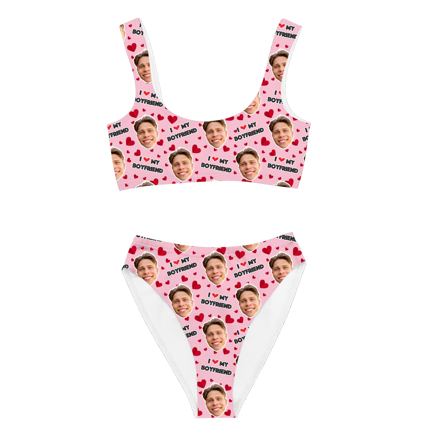 I Love My Boyfriend Custom Made Bikini Set