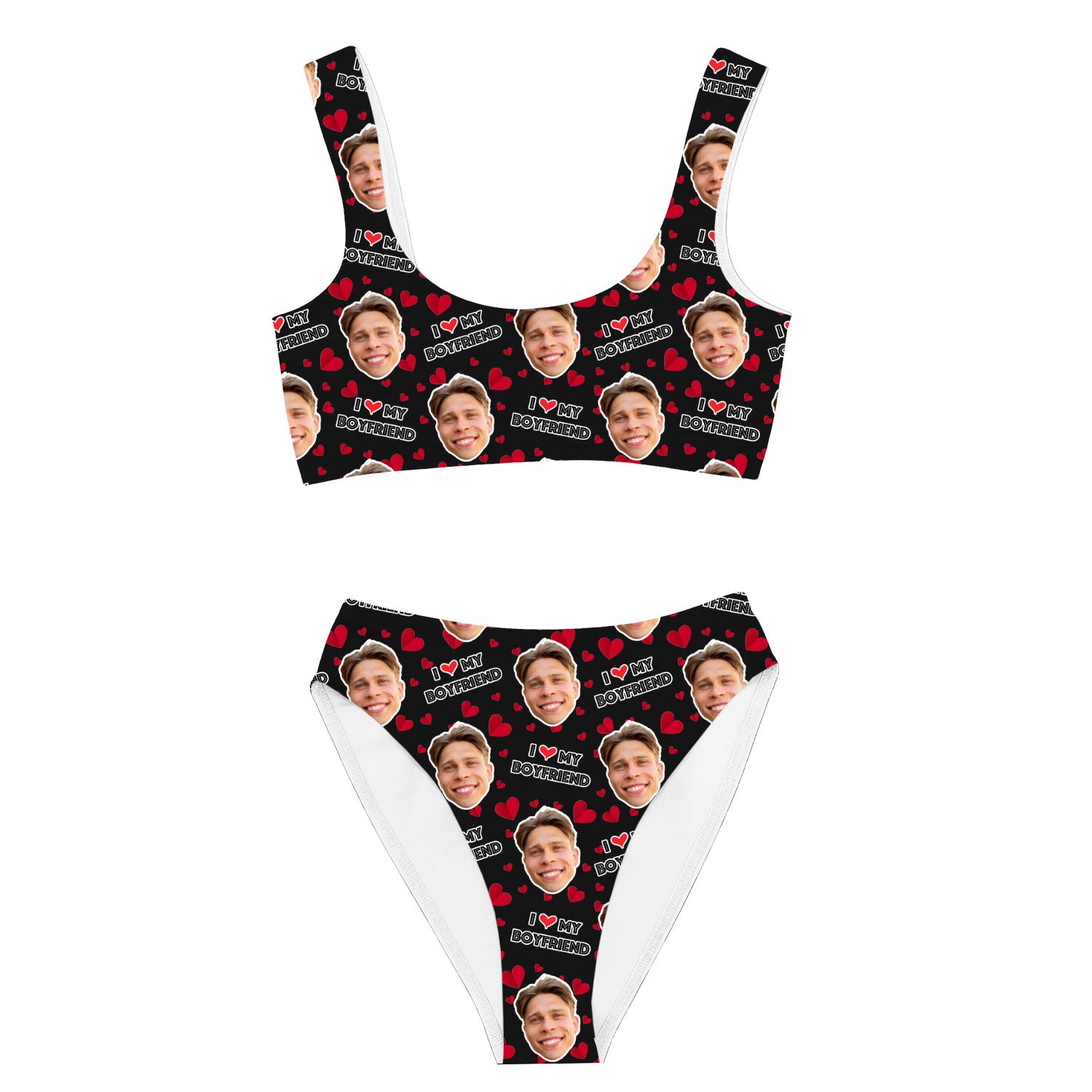 I Love My Boyfriend Custom Made Bikini Set